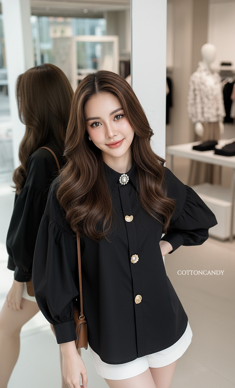 Tag#cottoncandy เสื้อเชิ๊ตทรงoversize รุ่นนี้ดีเทลแต่งกระดุมนำเข้าล่าสุดรุ่นนี้แนะนำเลยคร่าาาา ทรงสวยใส่สบายมากๆ เล่นดีเทลกระดุมสั่งพิเศษ งานดีสุดๆ แมทง่ายๆได้ลุคสุดปังเลยคร่าาาา