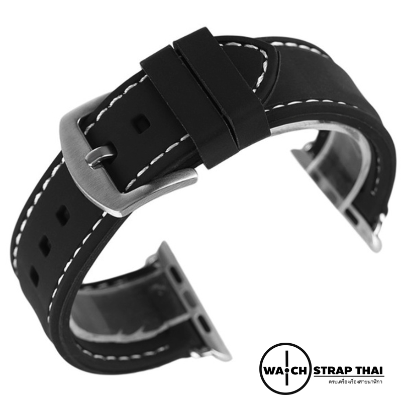 สายนาฬิกา Apple Watch สายนาฬิกายาง02 Apple watch rubber strap Black-White ขนาด 38 mm , 42 mm
