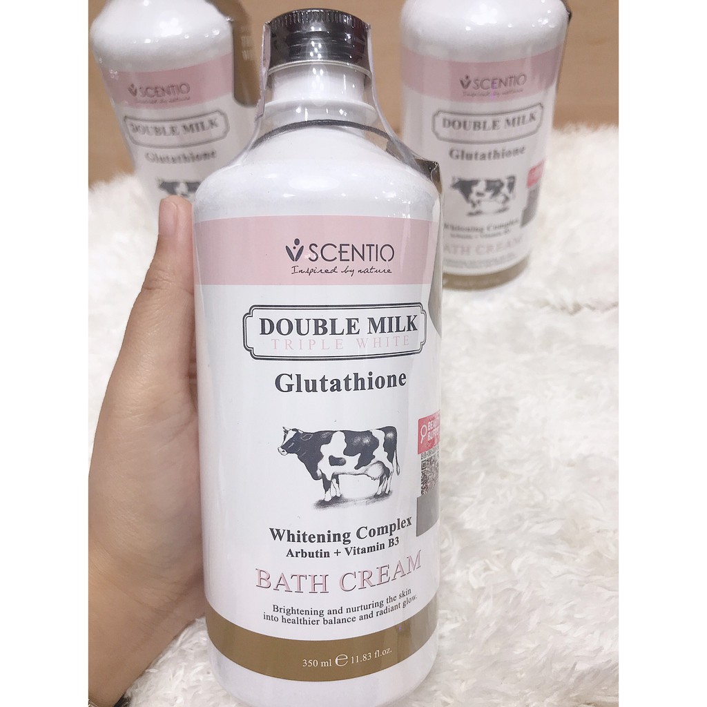 Beauty Buffet SCENTIO DOUBLE MILK TRIPLE WHITE BATH CREAM 350 ml ครีมอาบน้ำนม