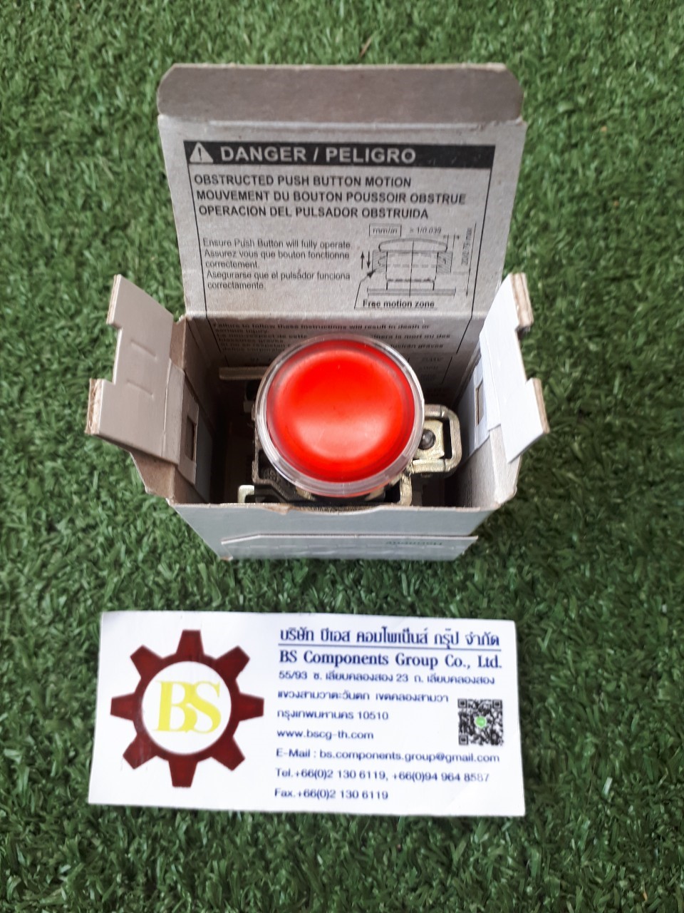 Schneider : PB. Sw LED, XB4BW34M5, 1NO+1NC, 220VAC, แดง