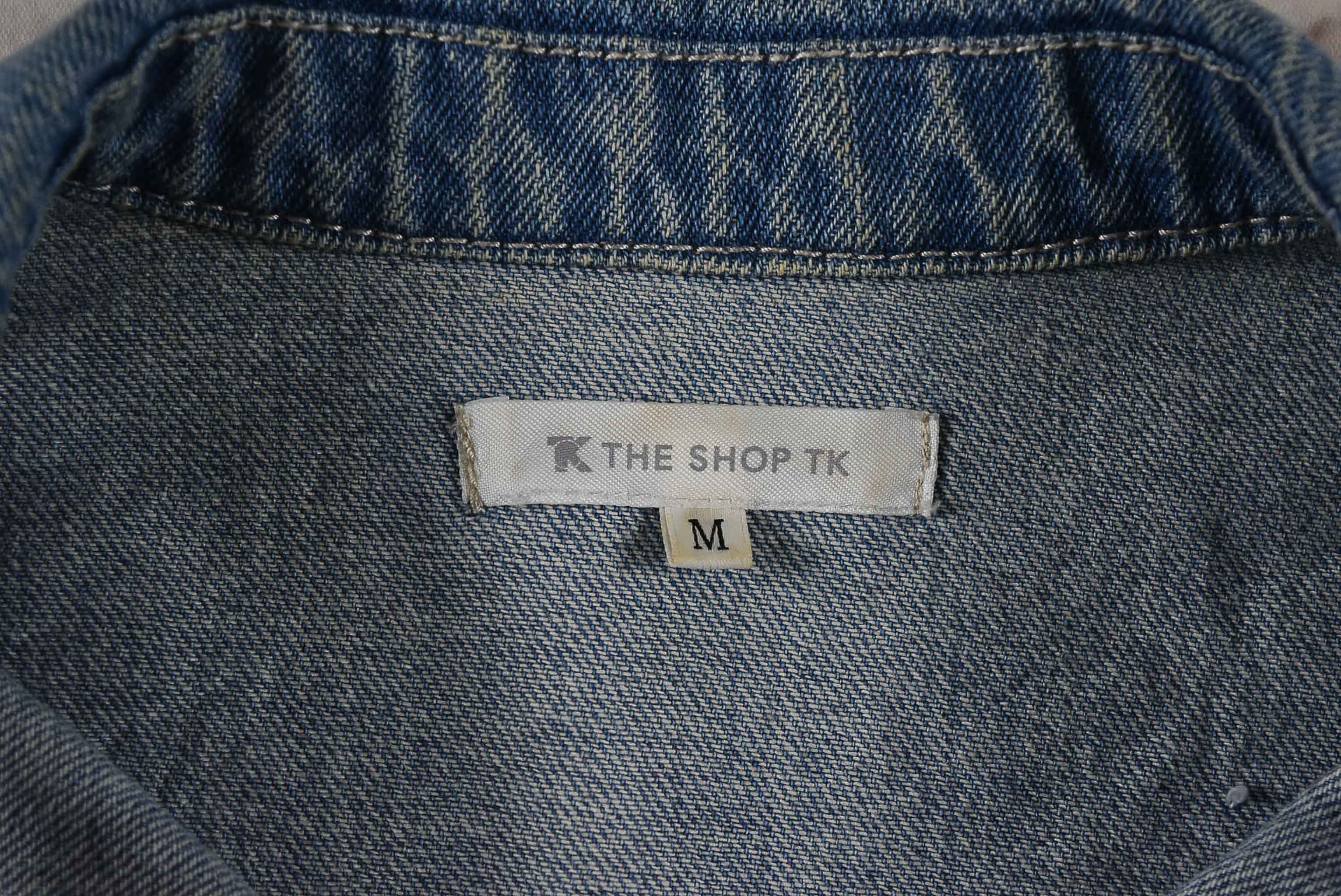 THE SHOP TK อกจริง 35 ไซส์ S เสื้อแจ็คเก็ตยีนส์ แขนยาว ผู้หญิง สีฟอก ทรงสวย เนื้อผ้านุ่มใส่สบาย คลุมกันแดด