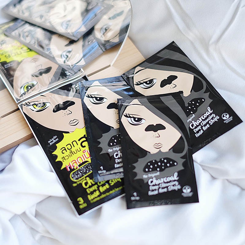 (1ซอง) The Original (แผ่นขจัดสิวเสี้ยน) Charcoal Deep Cleansing Nose Pore Strips
