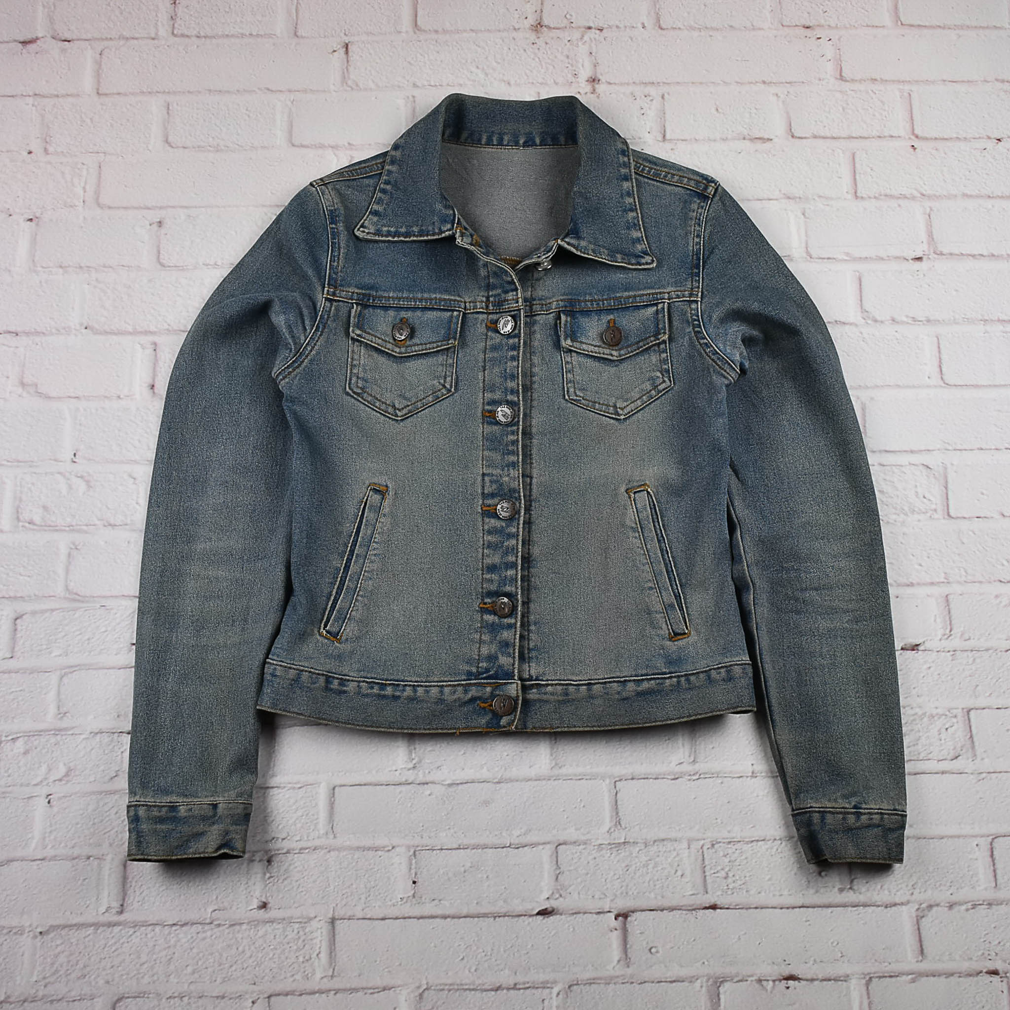 "เสื้อเด็ก" JEANS อกจริง 30 ไซส์ 120 เสื้อแจ็คเก็ตยีนส์ แขนยาว เด็กหญิงชาย ผ้ายืด เนื้อผ้านุ่มใส่สบาย มีกระเป๋าข้าง