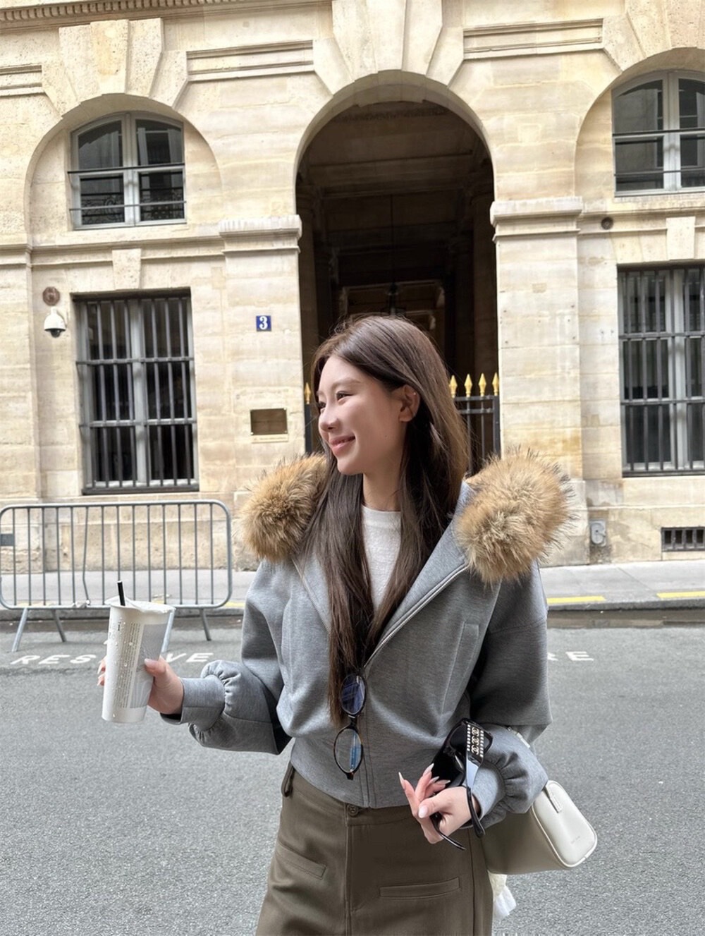 GB SHOP ||| 8042# เสื้อฮูดแขนยาว งานซิปหน้า เฟอร์ถอดได้ เนื้อผ้าดี งานสวย TAG: 🇰🇷 🇰🇷