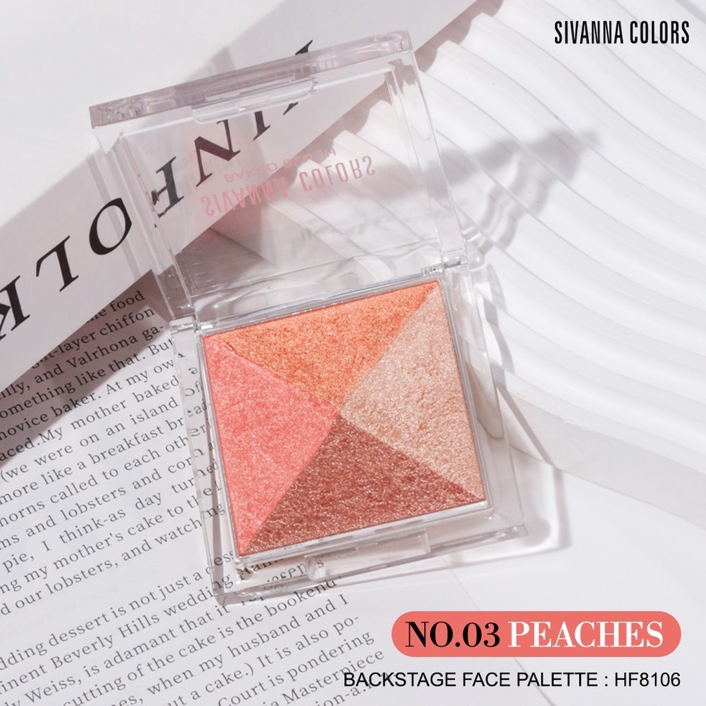 Sivanna Backstage Face Palette 9กรัม HF8106 ซีวานน่า แบคสเทจ เฟส พาเลทท์ ปัดแก้ม