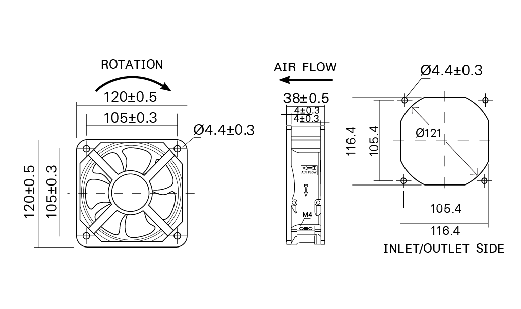 WINDSTORM : พัดลม WB123H7PS-A2L-G (G12038-A2)