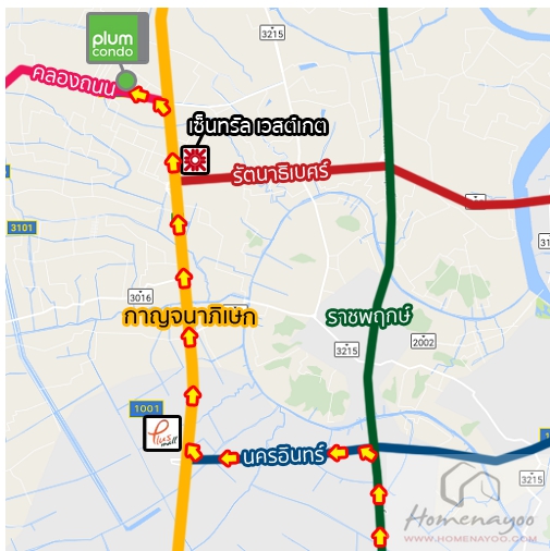 เช่าคอนโดราคาถูก! พลัม คอนโด บางใหญ่ สเตชั่น ใกล้รถไฟฟ้าสายสีม่วง ขนาด 23.05 ตร.ม จ.นนทบุรี ชั้น 3