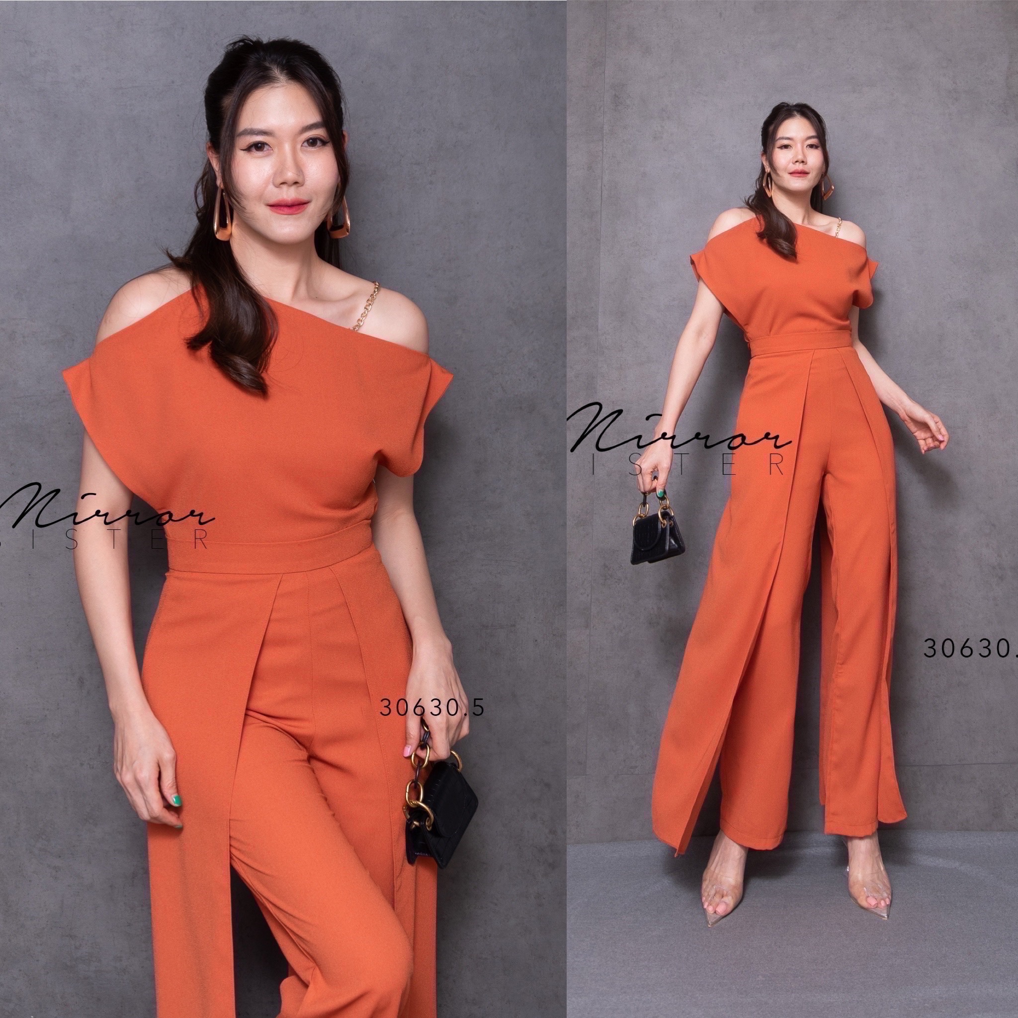 MiRRoRSiSTER’s SET oF WaCHaCha•• ชุดเซ็ทเสื้อกางเกง ทรงสวยเป๊ะปัง ด้วยดีเทลช่วงบน เป็นสายเดี่ยวโซ่ทอง แต่งปาดไหล่สโลปเก๋ไม่ซ้ำใคร ช่วงกางเกงทรงกระบอกแต่งตีเกร็ดตรงหน้าขา แต่งเลเยอร์2ข้าง เวลาเดินพริ้วมีmovementของเนื้อผ้า สวยดีงามเนื้อผ้าดีมาก ใส่เข้าSET
