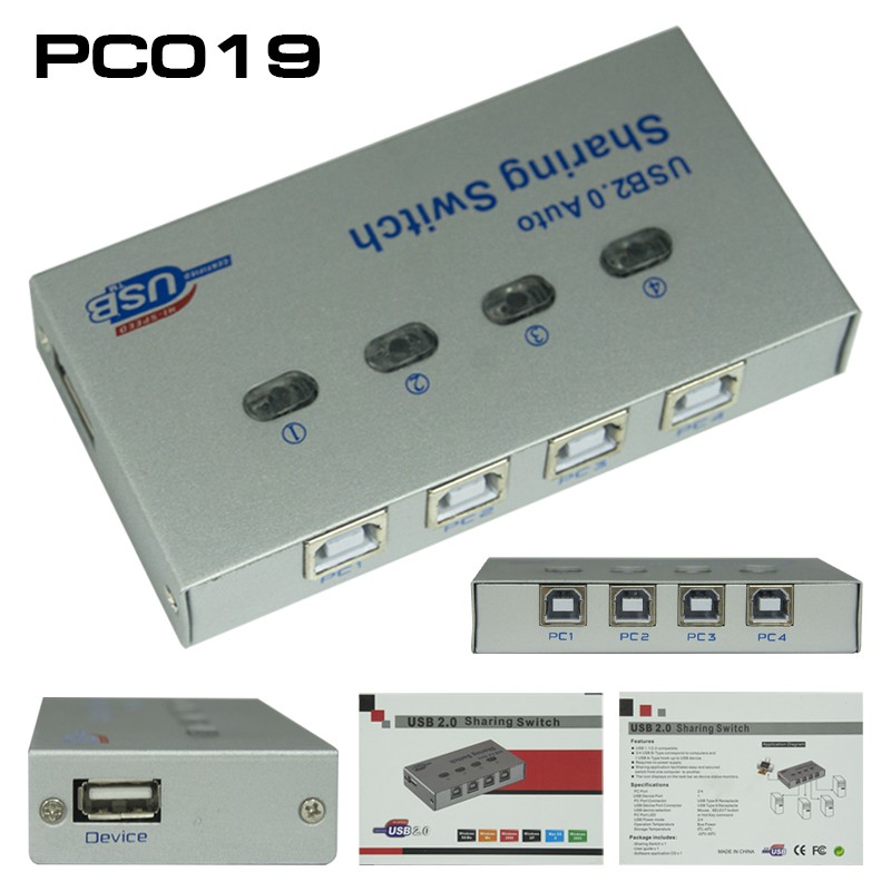 PC-019 CHARING SWITCH USB 4COM 1 PRINT USB2.0 AUTO SW-GO-AT-DATA5