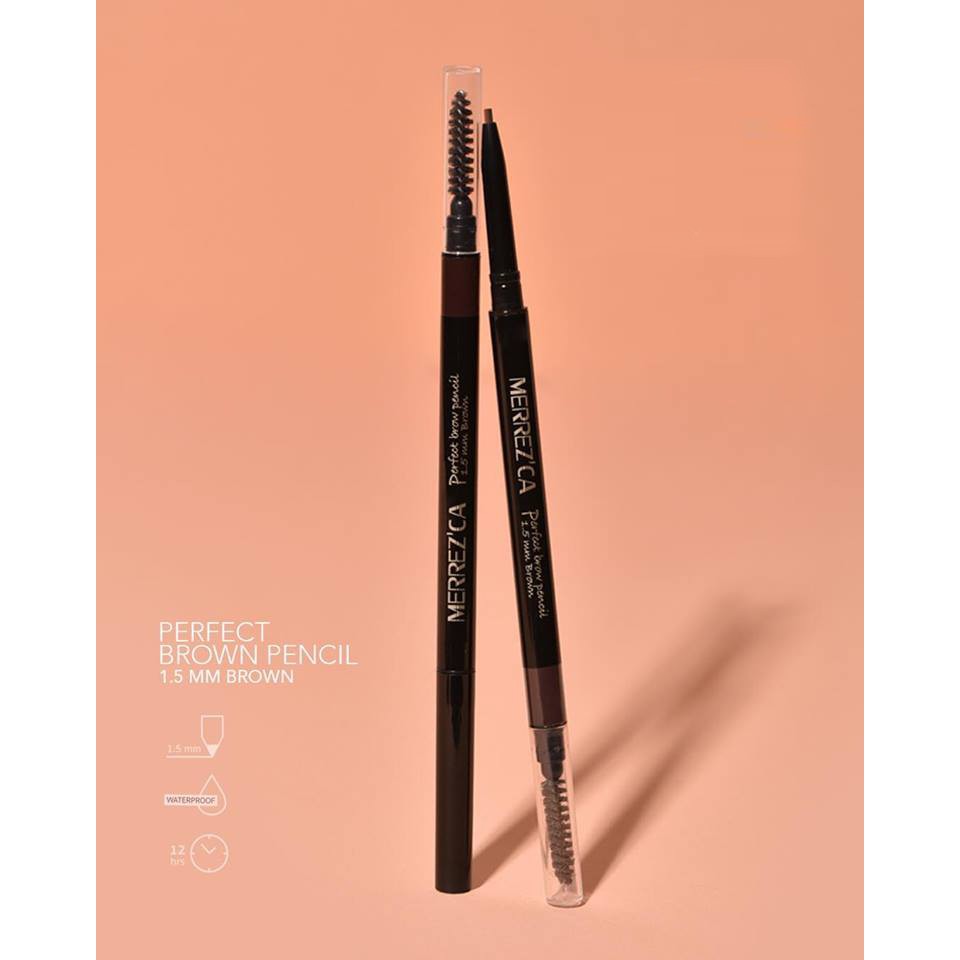 Merrez'ca Perfect Brow Pencil เมอร์เรซก้า ดินสอเขียนคิ้ว หัวเล็ก 1.5 มม. กันน้ำ