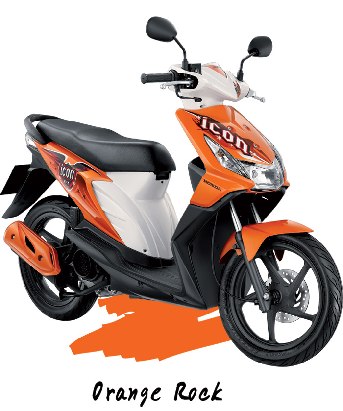 Sticker HONDA ICON ปี 2008 รุ่น4 Rock ติดรถสี ดำ (เคลือบเงาแท้) สติ๊กเกอร์ ติดรถมอเตอร์ไซค์ ฮอนด้า ไอคอน