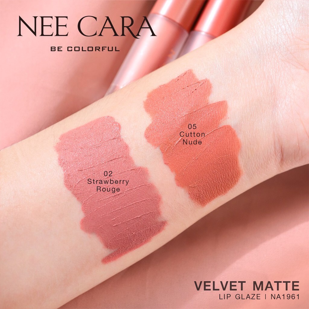 NEE CARA Velvet Matte Lip Glaze NA1961 เวลเวท แมท ลิป เกรซ 4กรัม