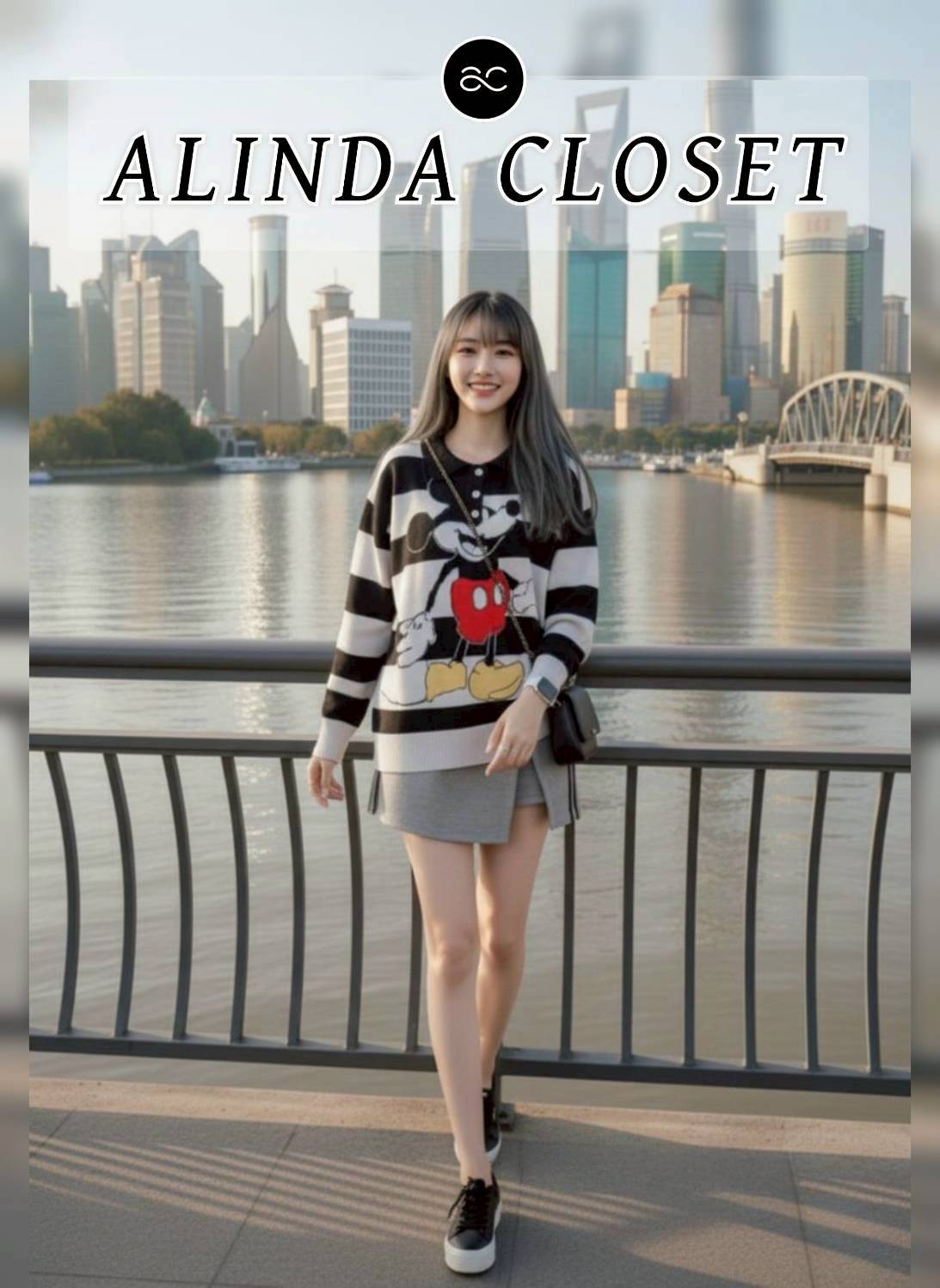 Tag : ❥𝐀𝐋𝐈𝐍𝐃𝐀 Code : #LE08711 Detail : ชุดเซ็ทเสื้อไหมพรมแขนยาวคอปกลายทางสีดำเทา ลายน้องมิคกี้สุดน่ารัก เนื้อผ้าดีมาก ใส่อุ่น ไม่คัน ทรงหลวมใส่สบายมากค่ะ มาพร้อมกับกระโปรงกางเกงสั้นสีเทาผ้าวอร์มเนื้อน