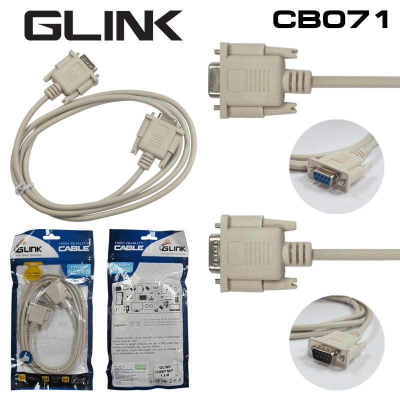 CB-071 GLINK DB9 CABLE SERIAL CABLE 1.8M. SKU-02034
