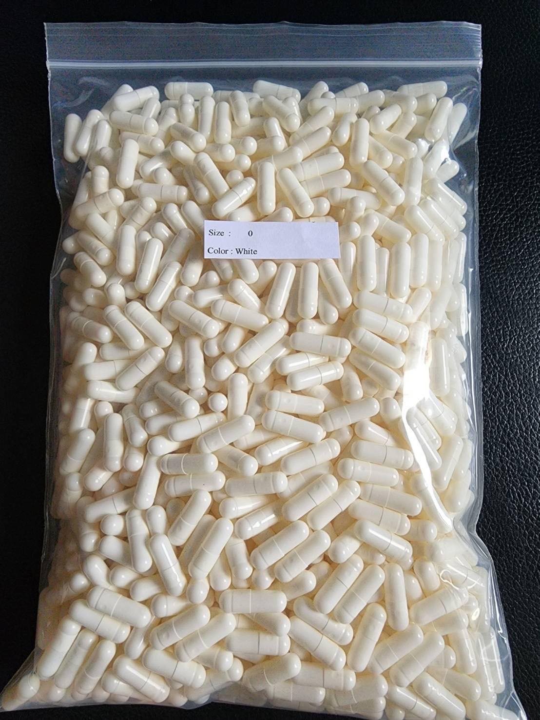 แคปซูลเปล่า สีขาว เบอร์0 (500mg) แพคละ 1,000 เม็ด