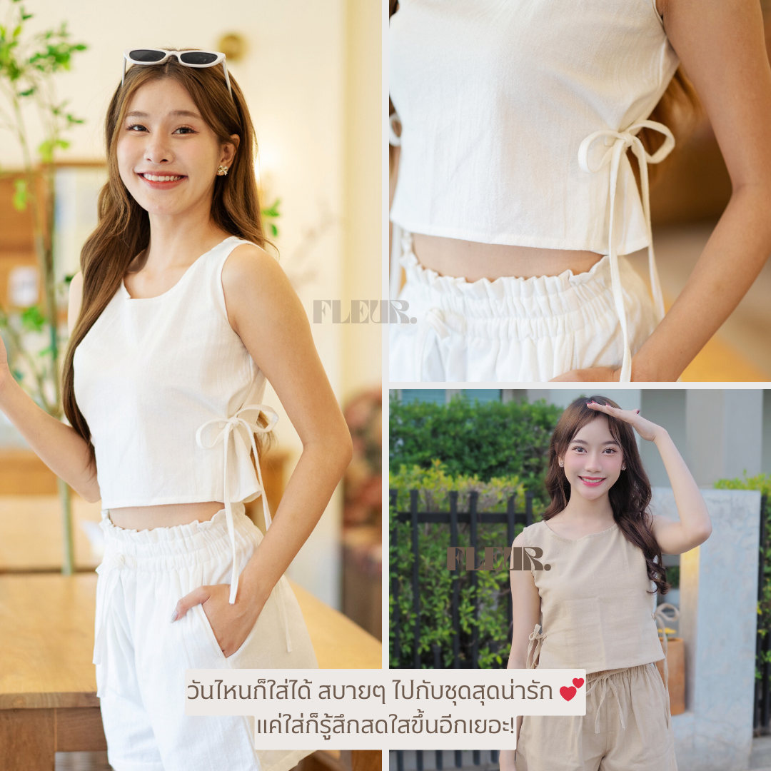 🌸 เสื้อเเขนกุดผูกข้าง WallflowerTop 〰️ ผ้านุ่มและมีดีเทล ดีไซน์น่ารักมากกก ❤️✨ LOOM Women Clothing