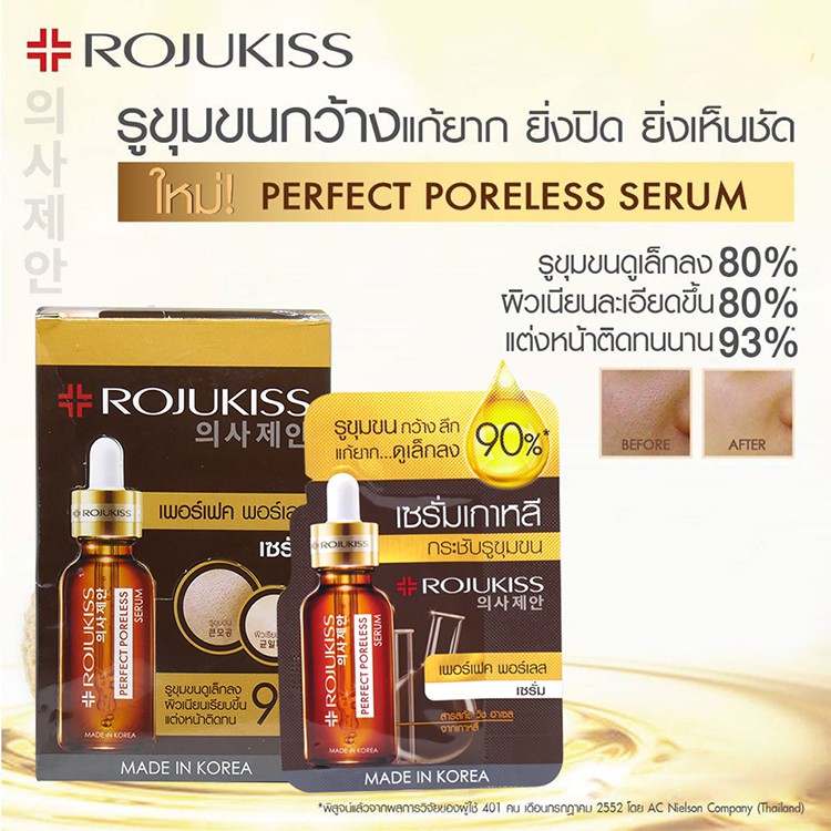 (ยกกล่อง 6ซอง) Rojukiss Poreless Serum โรจูคิส พอร์เลส เซรั่ม