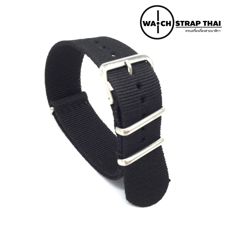 สายนาฬิกานาโต้ สายนาฬิกาผ้าไนลอน NATO Nylon Watch Strap Black มีขนาด 18 , 20 , 22 mm สำหรับ Rolex , Seiko , Omega