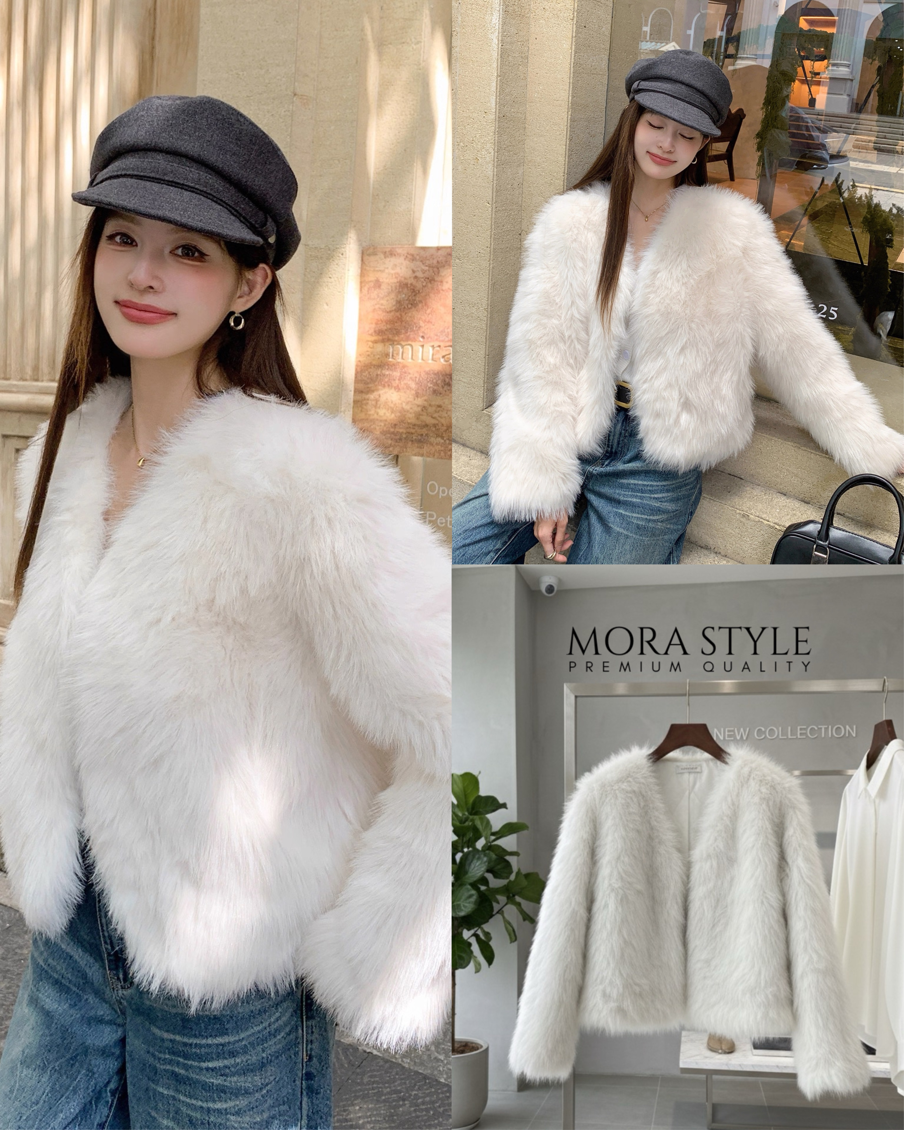 เสื้อคลุมแขนยาวแต่งขนทั้งตัว งานสวยแพง เหมาะกับแฟชั่นหนาวนี้สุดๆ ดีไซน์ออกมาเก๋ งานคือน่ารักมากค่ะ สาวๆต้องมีติดตู้นะคะ