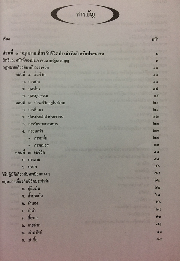 กฎหมายเกี่ยวกับชีวิตประจำวันสำหรับประชาชนและการดำเนินกระบวนพิจารณาคดีอาญาและคดีแพ่ง