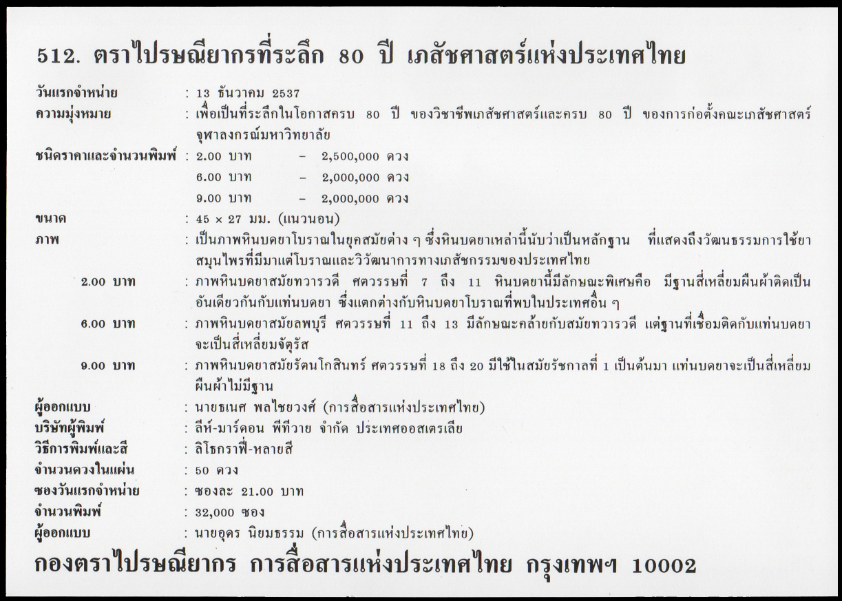 ซองวันแรกจำหน่าย 80 ปี เภสัชศาสตร์แห่งประเทศไทย