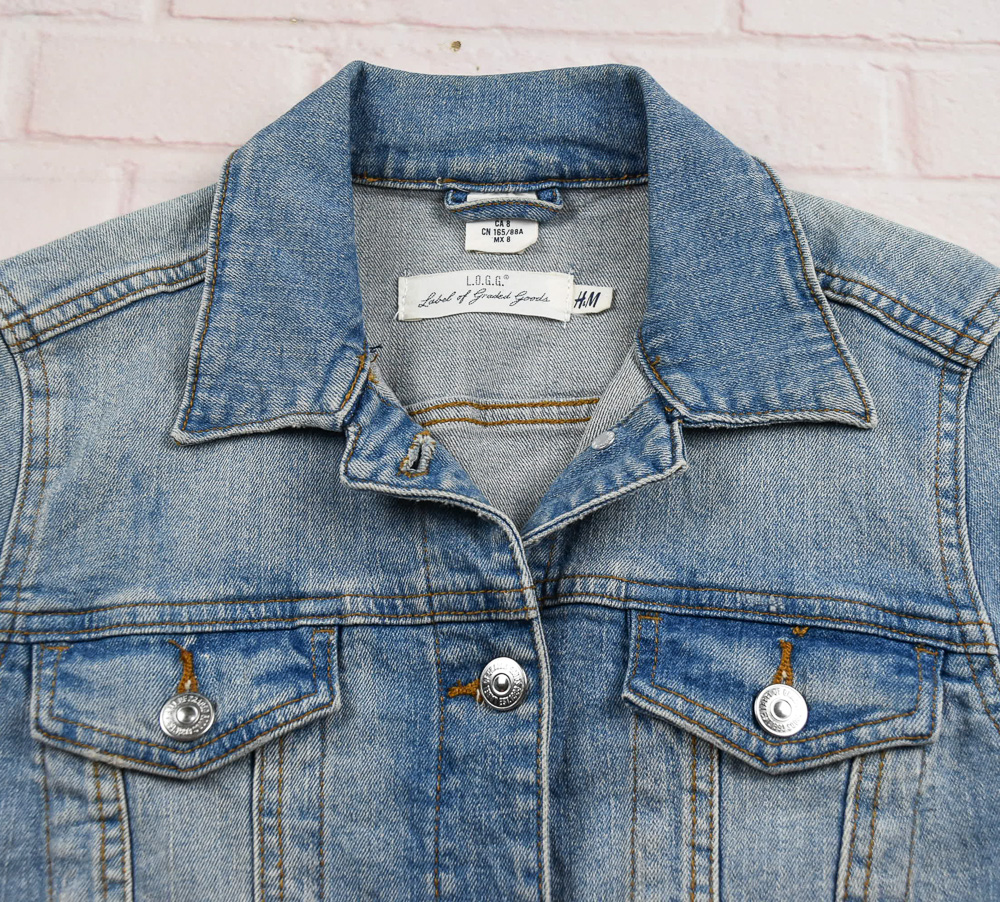 H&M®แท้ อก 37 เสื้อแจ็คเก็ตยีนส์ผู้หญิง เอชแอนด์เอ็ม สียีนส์ เสื้อแขนยาว เนื้อผ้าดี