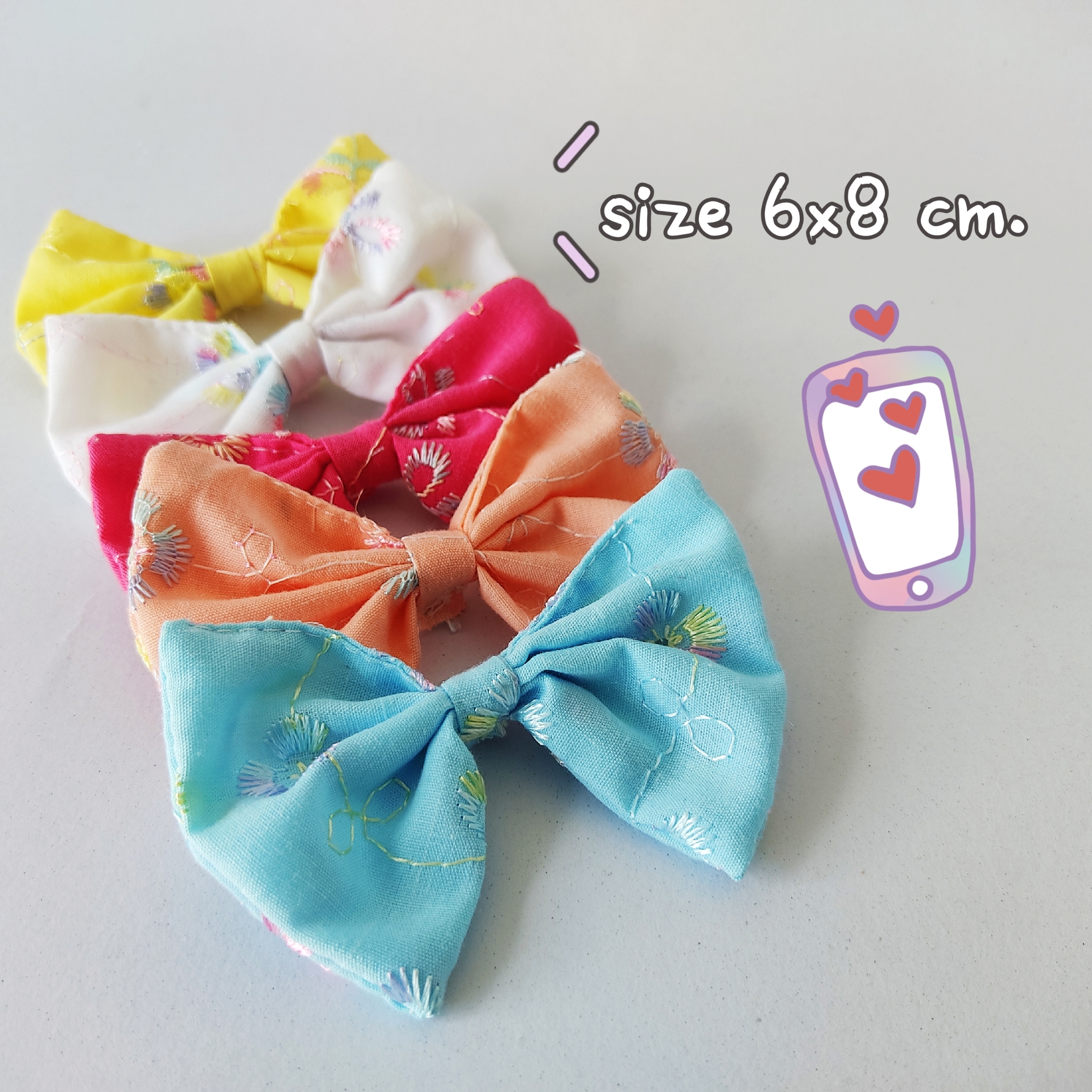 🎀 โบว์ติดผม ผ้าลูกไม้น่ารัก แบบที่ 2 ขนาด 6X8 cm. มีกิ๊บ โบว์สวย สีสดใส🌷 ปังมากๆค่ะแม่📸 LOOM