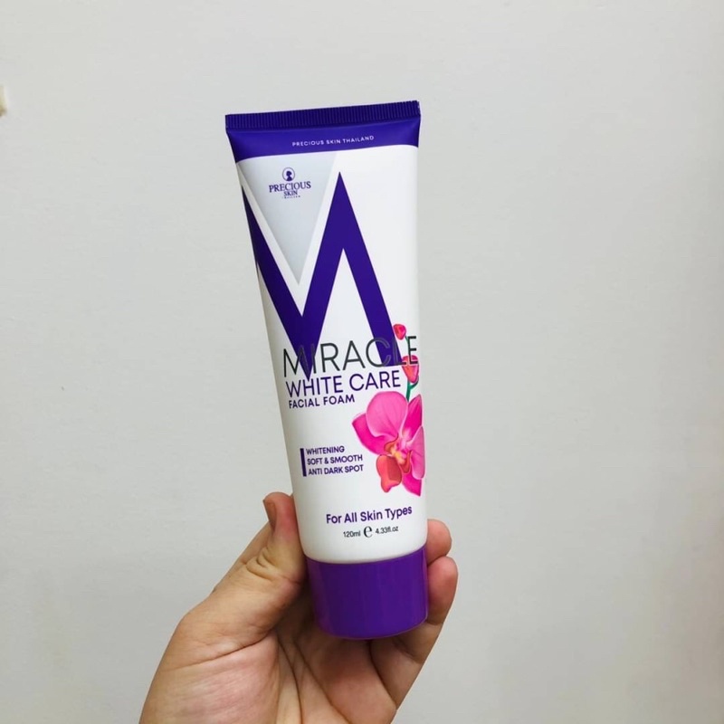 Miracle White Care Facial Foam 120g โฟมล้างหน้า สูตรผิวกระจ่างใส ไร้รอยดำ