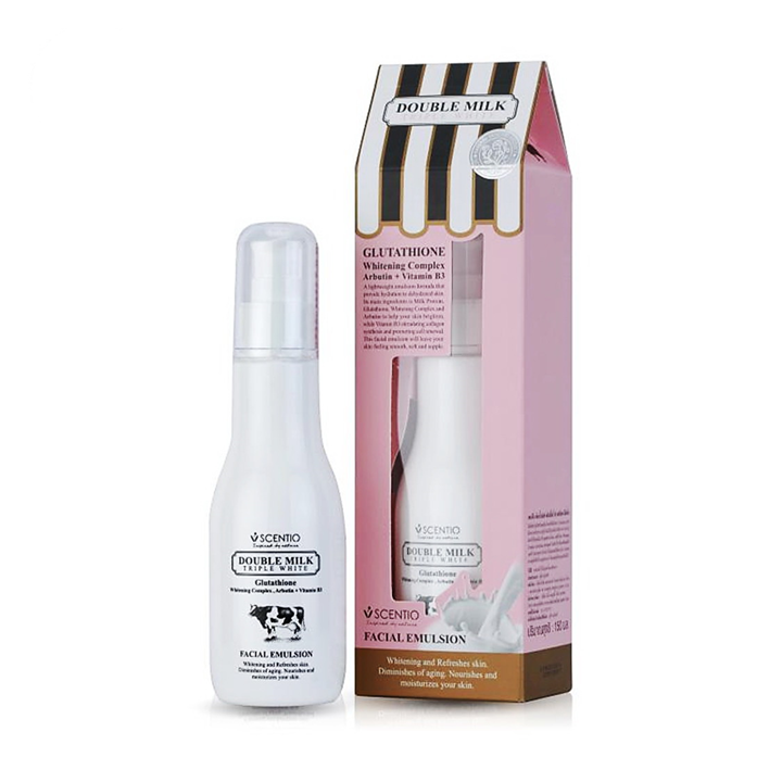 Scentio Facial Emulsion Double Milk 150ml อิมัลชั่นบำรุงผิวหน้า เซนทิโอ