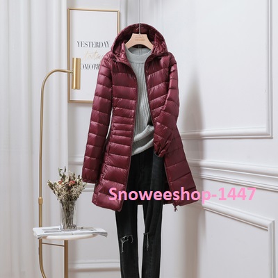 Slim Fit Hooded Down Jacket เสื้อกันหนาวทรงสลิมเข้ารูปกันหนาวใส่ติดลบใส่สบายพับเก็บง่าย มาพร้อม 12 เฉดสี มีไซ S ถึง 7XL