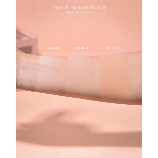 (6ซอง/กล่อง) Merrezca Skin Up Liquid Foundation SPF50 PA+++ 5 ml. เมอร์เรซกา รองพื้น