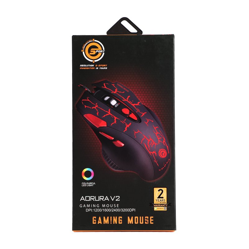 Neolution E-Sport Gaming Mouse เมาส์เกมมิ่ง NEOLUTION E-SPORT RGB 500-7200 DPI 6ปุ่ม AURURA V2 SKU-02195