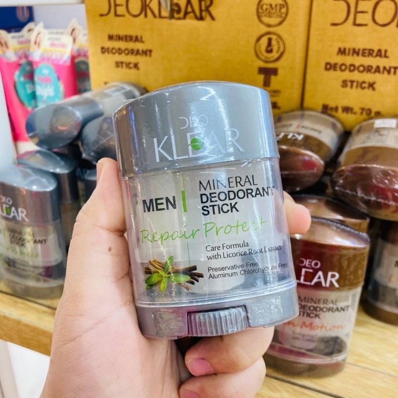 Deo Klear โรลออน สารส้ม Mineral Deodorant Stick for Men Repair Protect