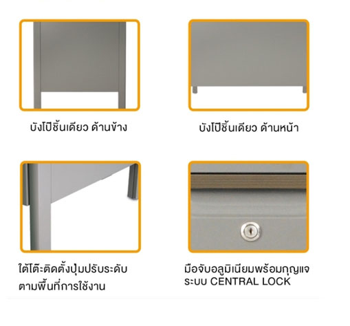 โต๊ะทำงานเหล็ก 5 ฟุต ไทโย (TAIYO)รุ่น TTD-50