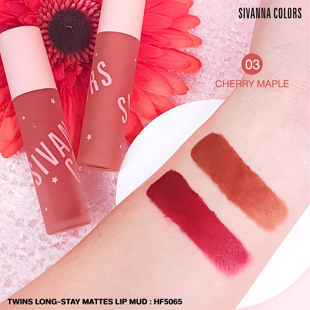 Sivanna Colors Twins Long-Stay Mattes Lip Mud HF5065 ซีเวียน่า เซตลิปแมทส์ 2 แท่ง/เซต