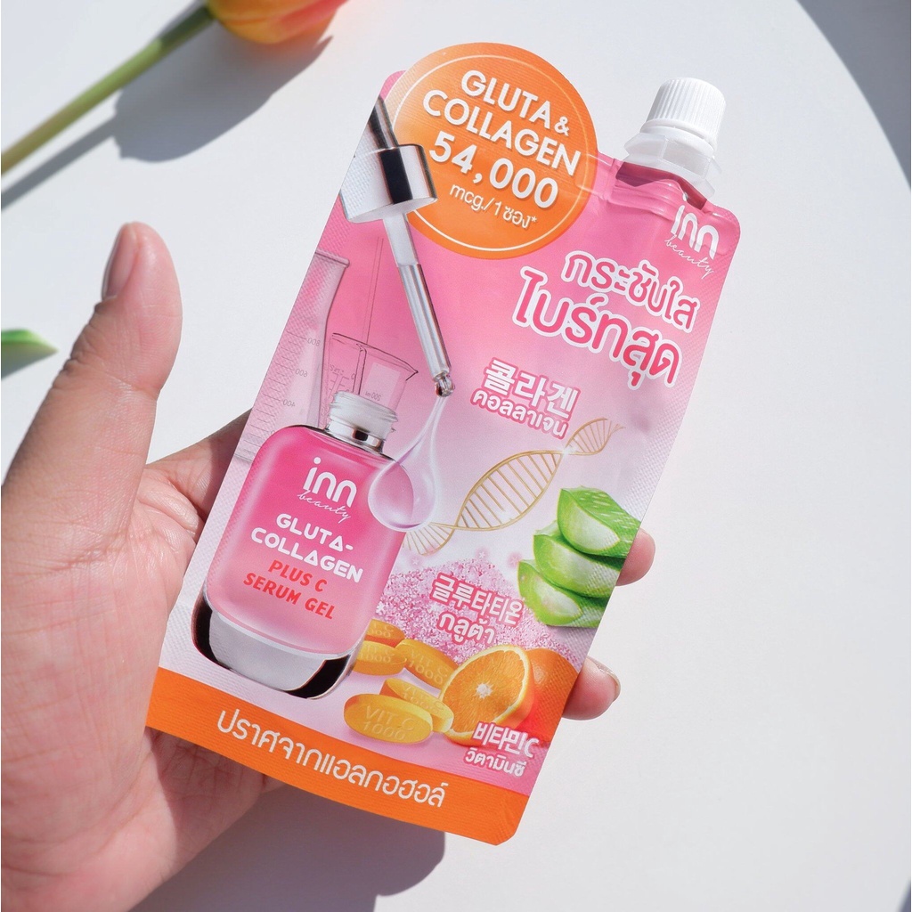 (6ซอง/กล่อง) Inn Beauty Gluta-Collagen Plus C Serum Gel อินน์ บิวตี้ กลูต้า-คอลลาเจน พลัส ซี เซรั่ม เจล 50 กรัม