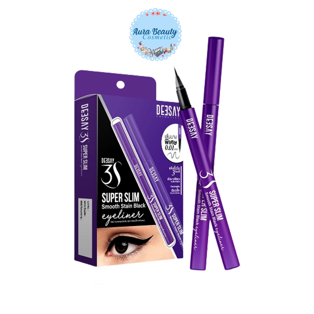 Deesay 3S super slim smooth stain black eyeliner อายไลเนอร์ เส้นบางพิเศษ 0.01mm
