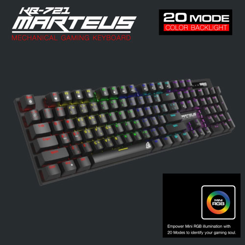 SIGNO KB721 MARTEUS แมคคานิคอลสวิตซ์ RGB 104KEY BLUE SW. KB-UB-SI-721BL
