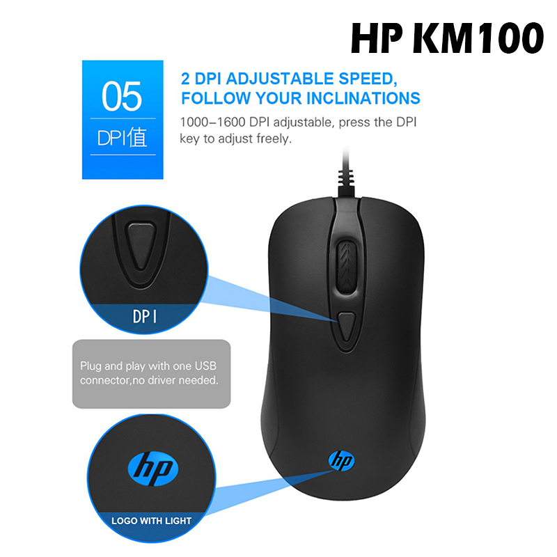 KM100 HP Gaming Keyboard + Mouse USB GAMING KB-UB-HP-KM100