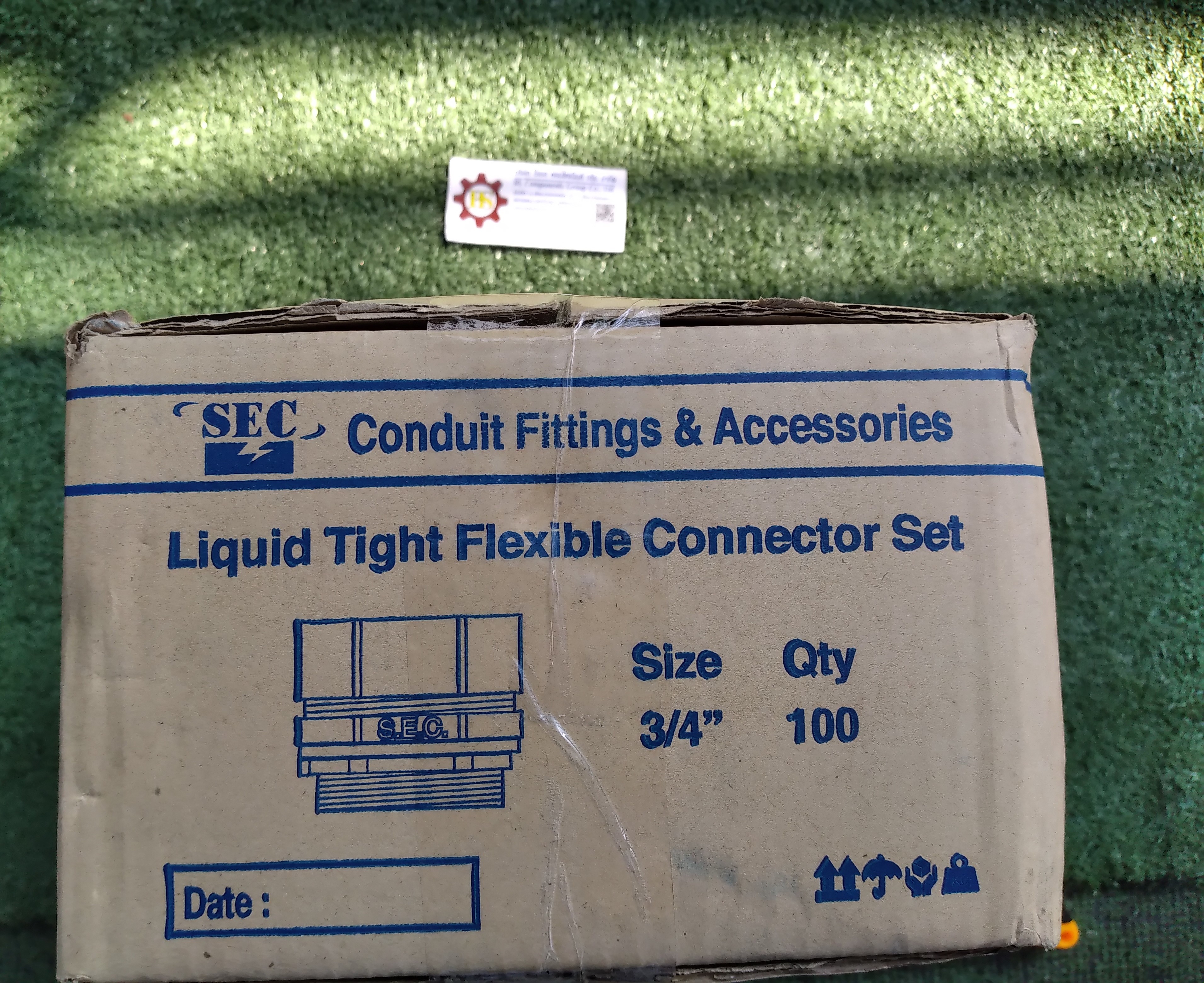 SEC : คอนเนคเตอร์ท่ออ่อนกันน้ำ สีเทา ตรง 3/4"