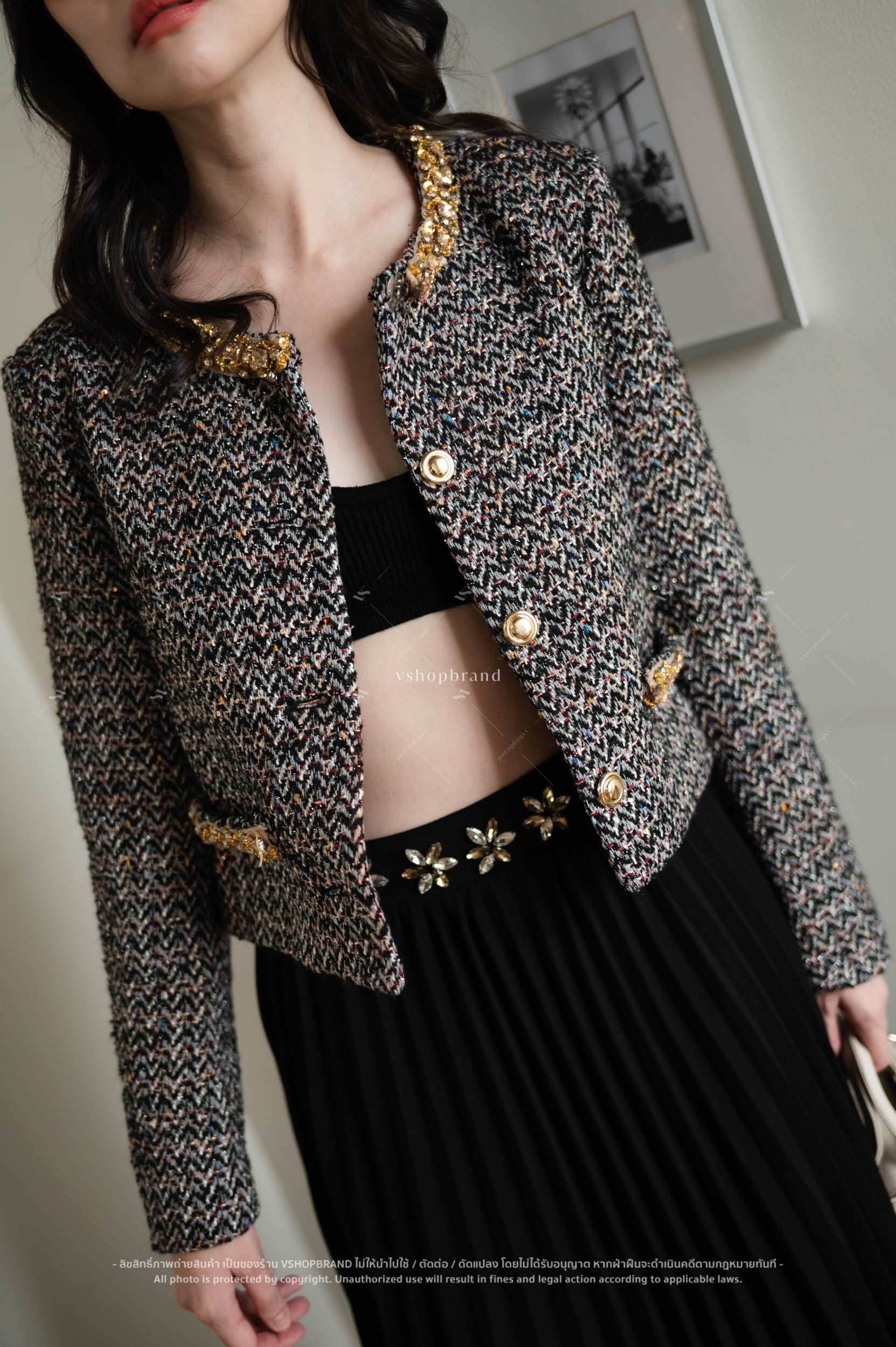 เสื้อคลุมทวิต แต่งเพชรคอ กระเป๋า #vshopbrand #vshop #fashion #outfitoftheday #fashioninspo #newTop #koreatop #เสื้อไหมพรม #เสื้อแขนกุด #koreastyle #cuteshirt #colortshirt #เสื้อคลุม