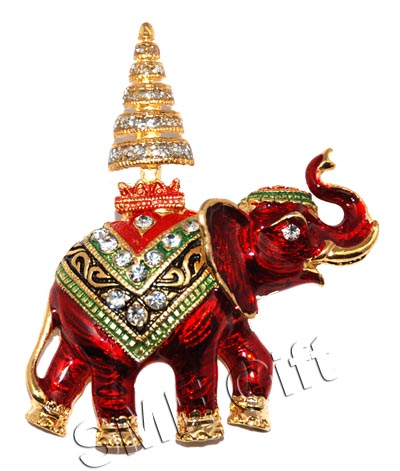 ช้างทรงฉัตร 5 ชั้น (สีแดง) 000211 ชิ้น