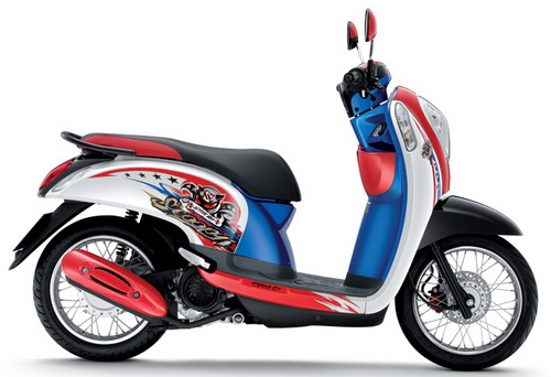 Sticker HONDA SCOOPY I ปี2012 รุ่น12 ติดรถสี ขาว แดง (เคลือบเงาแท้) สติ๊กเกอร์ ติดรถมอเตอร์ไซค์ ฮอนด้า สกู๊ปปี้ ไอ