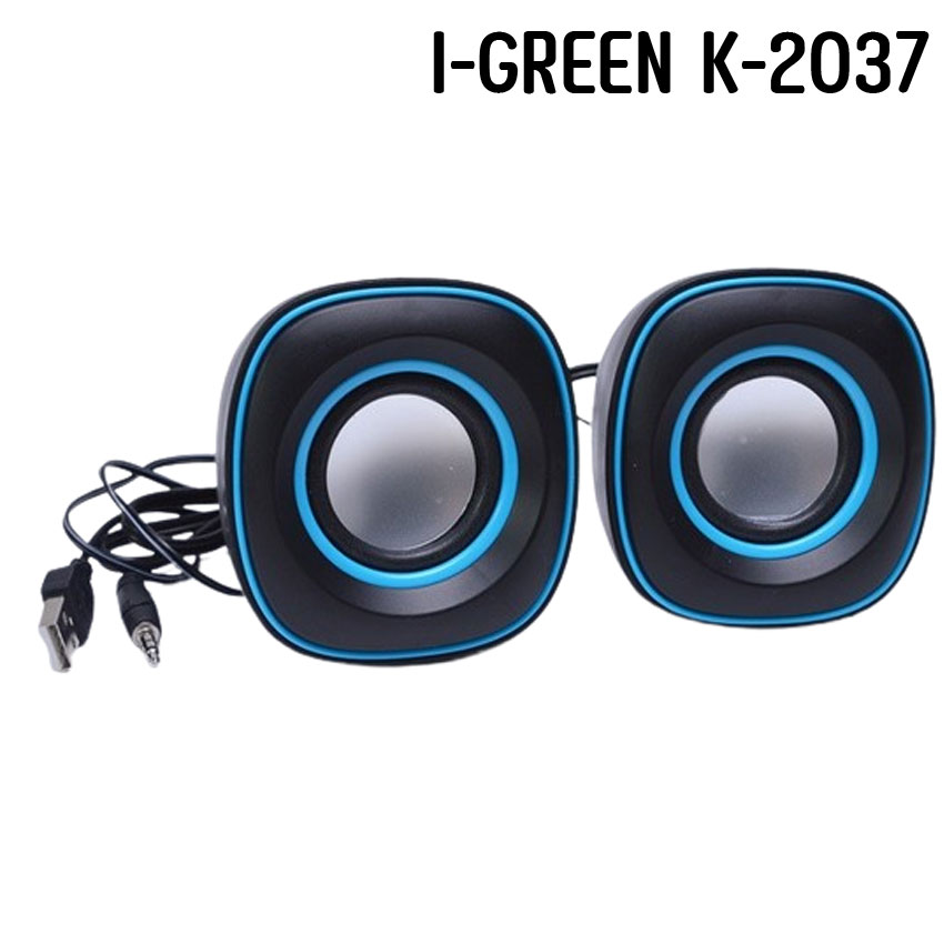 K-2037 I-GREEN mini SPEAKER USB/ 3w.x2RMS. SP-GE-20-2037X