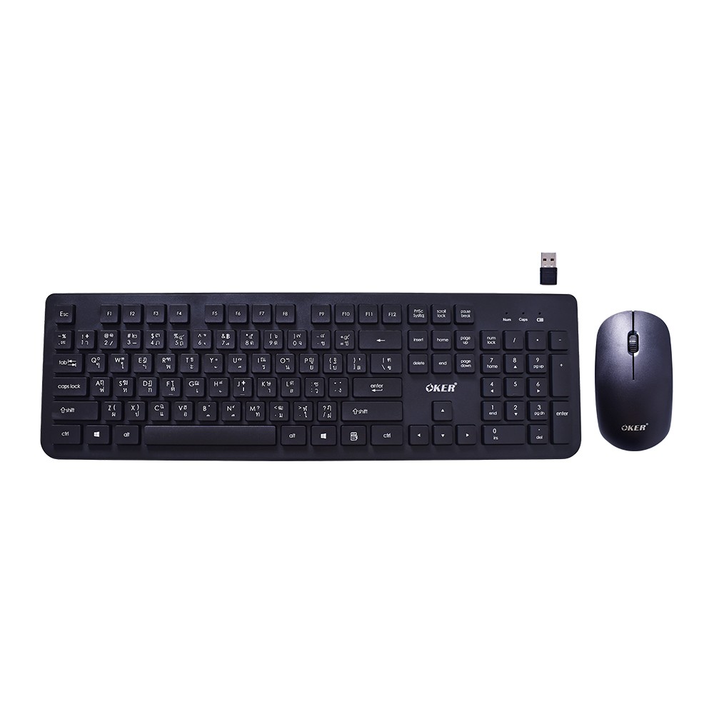 K-915 OKER 2.4G WIRELESS USB & TYPE-C KEYBOARD+ MOUSE KB-KM-OK-915BK