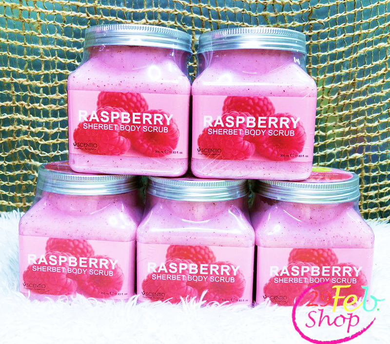 Scentio Raspberry Sherbet Body Scrub เซนทิโอ ราสเบอร์รี่ เชอร์เบท บอดี้ สครับ 350 ml