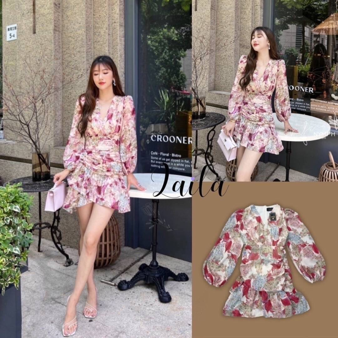 Tag: LAILA Detail: minidressงานทรงzara โทนสีสันสดใส แต่งลายดอกไม้ลายน้องสวยมากค่า งานทรงแขนยาวคอวี ตัวกระโปรงจับจีบย่นๆด้านหน้าและแต่งระบายชั้นๆช่วงปลาย งานผ้าชีฟองลุคสาวสดใจต้องลุคนี้คะ #byLaila #มินิเดรส #เดรสย่น #เดรสลายดอก #เดรสเกาหลี