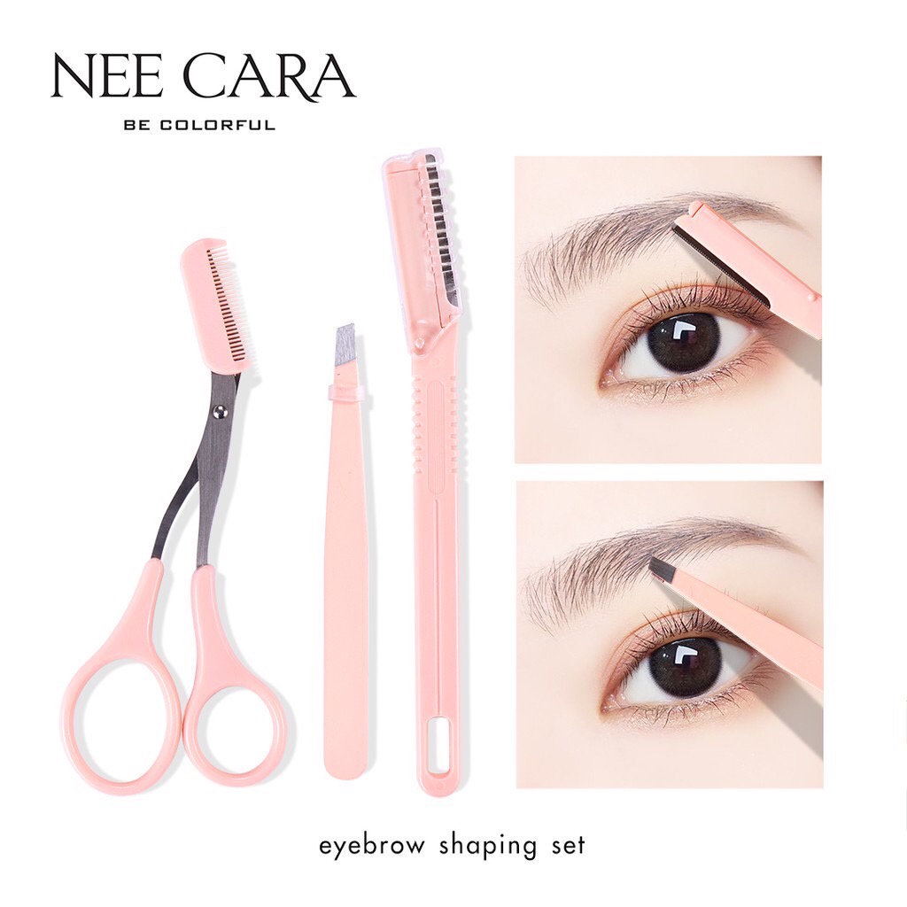 NEE CARA นีคาร่า EYEBROW SHAPING SET N209 เซ็ตแต่งคิ้ว ที่กันคิ้ว