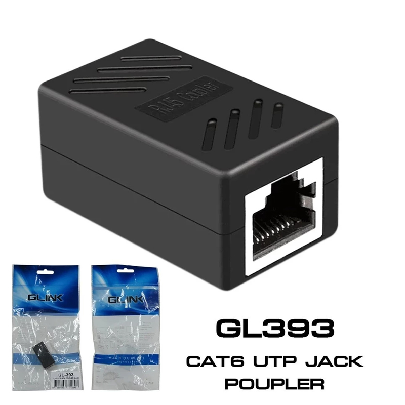 GLINK GLINK GL393 อะแดปเตอร์เชื่อมต่อสายแลน CAT6 RJ45 F / F UTP Coupler Adapter สำหรับต่อความยาวสาย LAN NW-GL-XX-00024