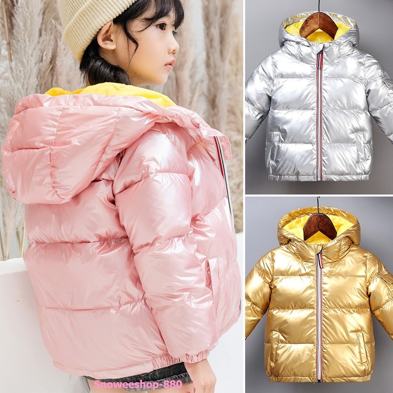 เสื้อกันหนาวสไตส์ moncler เสื้อขนเป็ดเด็กกันหนาวใส่ติดลบ มี 4 เฉดสี น้ำตาล ทอง ชมพู เงิน